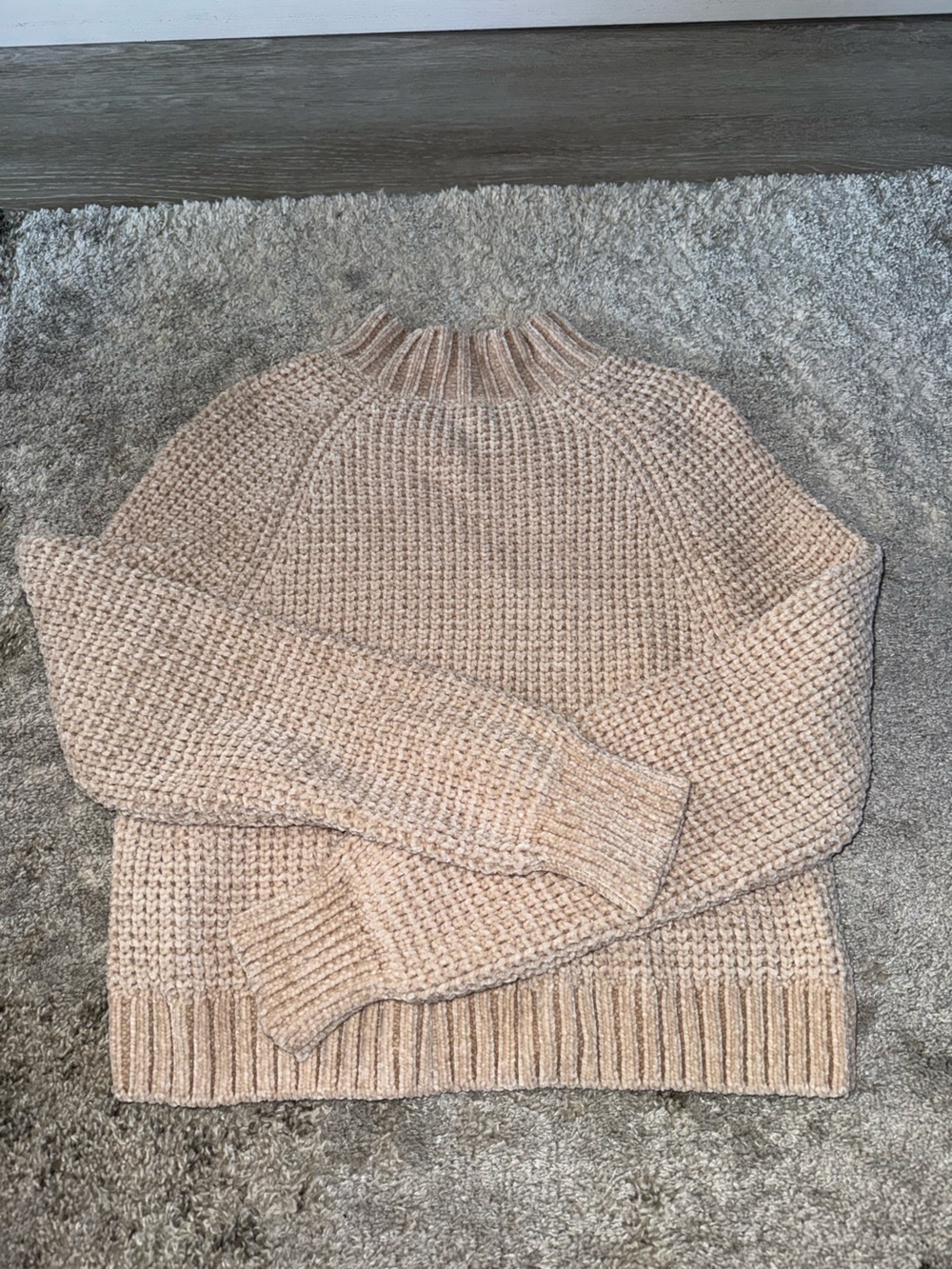 Divided Beige Chunky Turtleneck Sweater